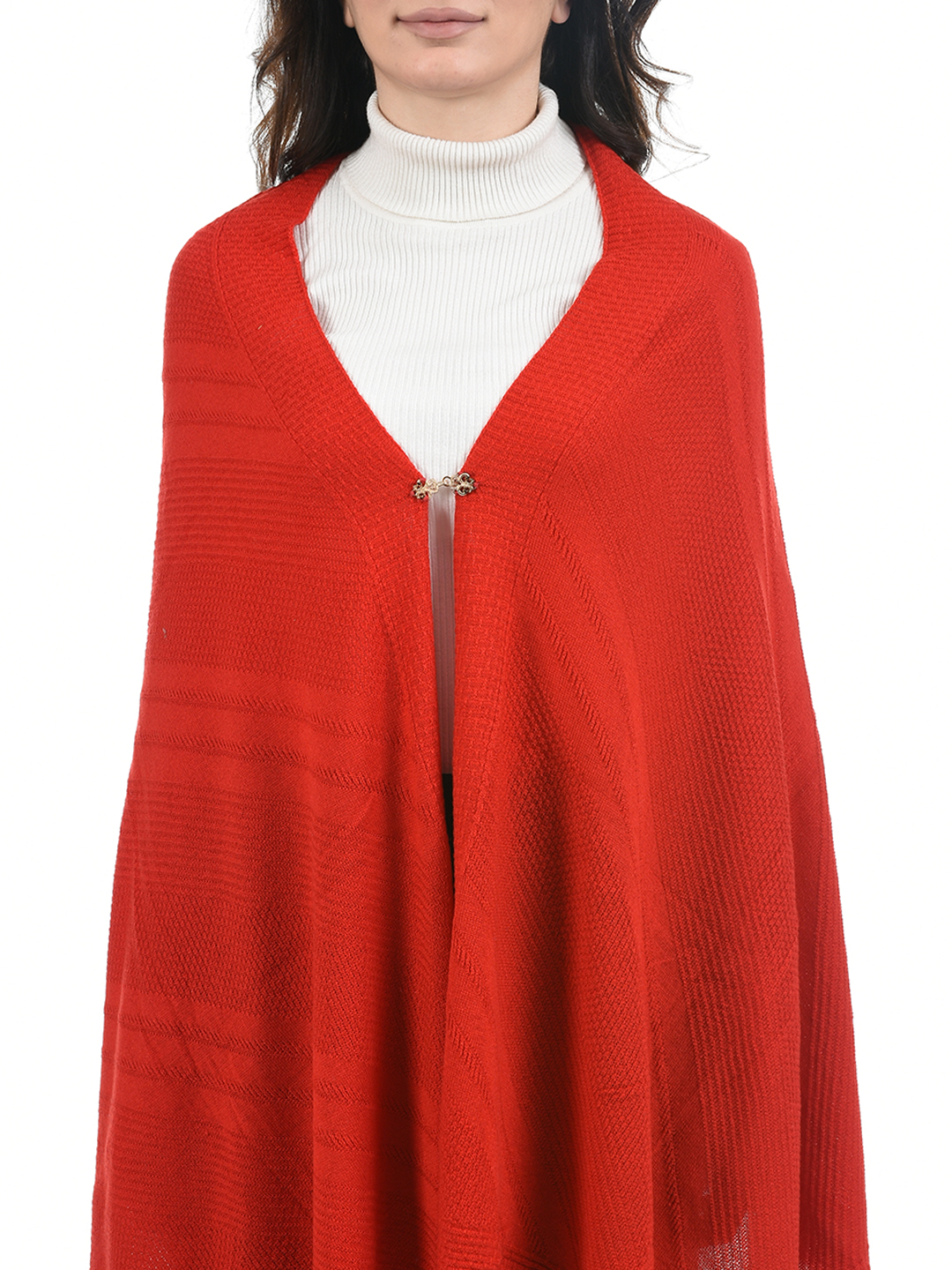 American Eye Women Self Design Red Shrug